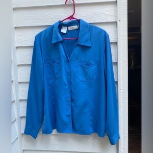 Vibrant Blue Women's Button up Blouse